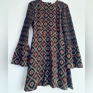 A.L.C Dress. Mini. Gorgeous Print. Flare Sleeves. Perfect Condition. 🤎